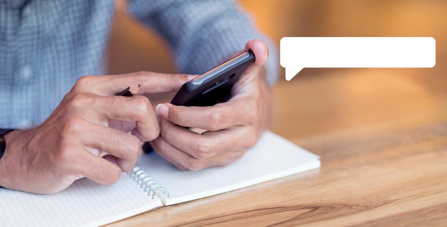 close up businessman holding smartphone and touching on screen device for online chat in application for contact with family or friends or customer with white box message (virtual interface) , , futuristic technology with people lifestyle concept close up businessman holding smartphone and touching on screen device for online chat in application for contact with family or friends or customer with white box message (virtual interface) , , futuristic technology with people lifestyle concept