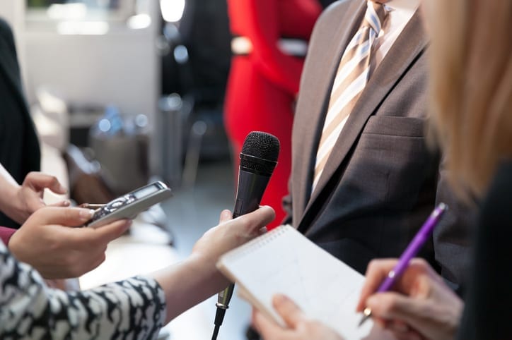 Reporters at work